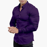 Slim-Fit Hemd für Herren – Lila
