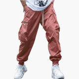 Herren-Cargo-Joggerhose mit Kordelzug und elastischen Bündchen – Rosa