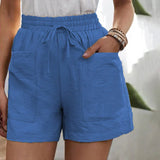 Rosalie | Leinen Shorts mit Taschen – Blau (fast ausverkauft)