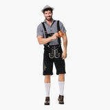 Besticktes Trachten Lederhosen Kostüm für Herren - Oktoberfest 2025 – Grau