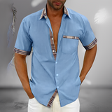 Henrick - Ein elegantes und bequemes Herren-Sommerhemd – Blau