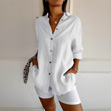 Shanelle - Stilvolle Sommerbluse für Damen – Weiß