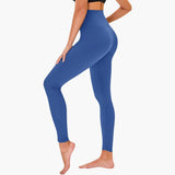 Damen Leggings mit Leopardenmuster und hohem Bund – Dunkelblau