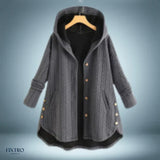 Warmer wintermantel aus teddy – Grau