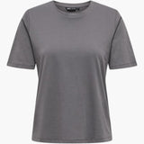 Damen T-Shirt mit Rundhalsausschnitt und kurzen Ärmeln – Schwarzened Pearl