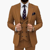 Herren Anzug dreiteilig mit Slim Fit für jede Saison – Braun
