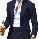 Herren Zweiteiler Anzug mit Slim Fit für alle Jahreszeiten – Schwarz