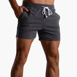 Gestreifte Shorts mit Kordelzug - für Herren im Sommerstil – Grau