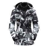 Damen Skijacke mit Kapuze | Sportliche Outdoor Winterjacke – Mehrfarbig