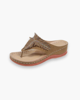 Damen Glitzer Stilvolle Sandalen | Flip-Flop – Beige