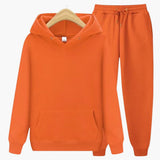Herren Jogginganzug mit Kapuzenpullover und Bündchenhose – Orange