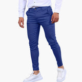 Herren Slim Fit Hose in Knöchellänge mit Taschen – Marineblau