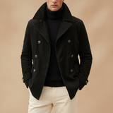 Merol - Taillierter doppelreihiger Blazer – Vulkan Schwarz