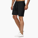 Herren Badeshorts Sommer mit Kordelzug und schnelltrocknendem Stoff – Schwarz