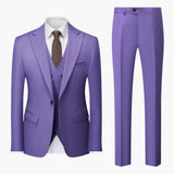 Eleganter Slim Fit Anzug - Herren 3-teilig für Business – Lila