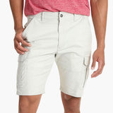 Herren Sommer Cargoshorts mit Klappentaschen und Reißverschluss – Weiß