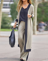 Evie - Stilvolles, locker sitzendes dreiteiliges Set für Damen – Khaki 2