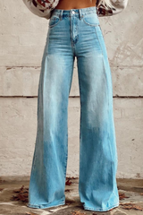 Susan | Stilvolle Denim-Hosen mit weitem Bein – Blau