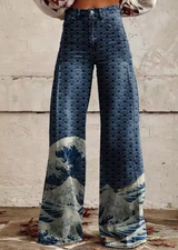 Anzhela - Weite Hose mit buntem Druck – Multicolor 7
