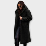 Jennifer - Warmer & kuscheliger Mantel – Schwarz