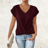 Katharina | Elegantes Shirt mit V-Ausschnitt – Braun