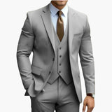 Dreiteiliger Herrenanzug mit - gekerbtem Revers und schmaler Hose – Grau 2