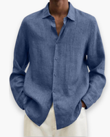 Herren Elegante Freizeit Hemd | Lange Ärmel – Blau