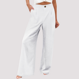Helen - Lässige Hose mit weitem Bein für Damen – Weiß