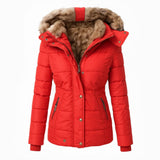 Anna™ | Warmer mit Fell gefütterter Wintermantel – Rot