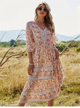 Donata - Lässiges Boho‑Kleid – Rosa
