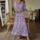 Kestrel - bedrucktes langes Maxikleid für Damen – Lila