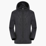 Trenchcoat mit Kapuze für Unisex – Schwarz