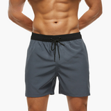 Schnelltrocknende Stretchshorts für Herren - Ideal für Sport & Freizeit – Grau schwarz