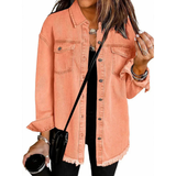 Tahlira - Locker geschnittene Jacke – Pfirsich