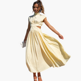 Marlene | Schickes Faltenkleid – Gelb