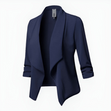 Damen-Blazer mit Langarm | formale Linienführung – Blau