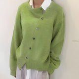 Martha - Kuschelige Kaschmir-Strickjacke – Grün