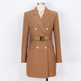 Stilvolles Einfarbiges Blazer-Kleid - Celeste – Braun