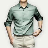 Bügel- und knitterfreie Herrenhemd im modernen Slim Fit – Grün