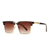 Männer Sonnenbrille mit eckiger Fassung und UV400 Schutz – Brauntee