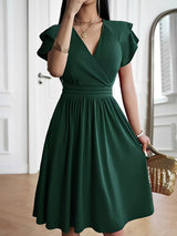 Laura - Stilvolles Kleid mit V-Ausschnitt für Damen – Grün
