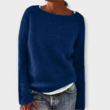 Lara | Einfarbiger Oversized-Strickpullover – Blau
