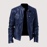 Lukas™ | Lederjacke für Herren – Dunkelblau