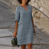 Abagail | Damen Modisches Kleid | Sommer – Grau