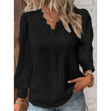 Marina - Damen Elegante Bluse – Schwarz