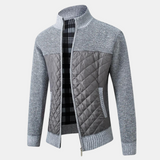 Uffe - strickjacke mit stehkragen – Grau