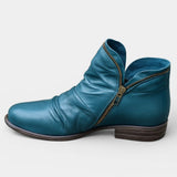 Karin - Damen Bequeme Orthopädische Stiefel mit Fußbett – Blau