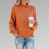 Damen Pullover | Strick klassisch mit Stehkragen – Orange
