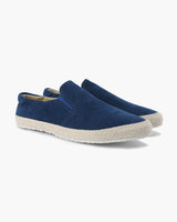 Jacob | Stylischer Espadrille Herren-Slip-On aus Wildleder mit Bastsohle – Blau