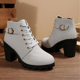 Kyumi™ - Schicke Schnürstiefeletten mit Metallschnalle – Grau